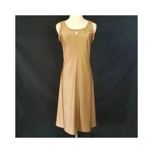 VINTAGE 1960s Marjorie Hamilton Gold Lamé Dress M